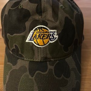 Los Angeles Lakers Mitchell & Ness Camouflage Strapback Hat